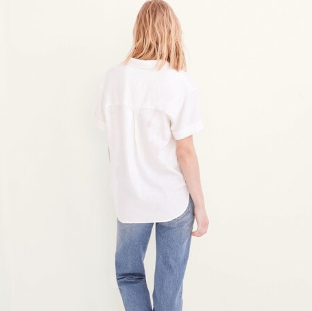 Madewell Women's Linen-Blend Swenson Popover Shirt - Picture 3 of 9